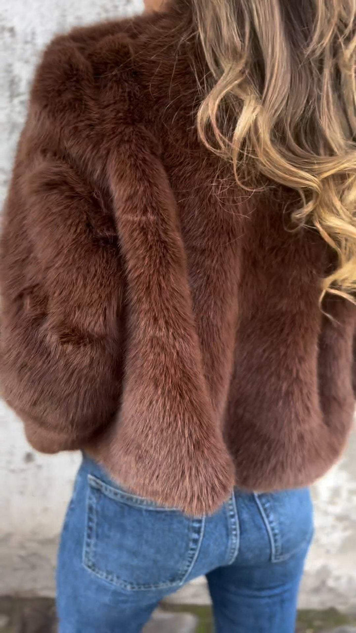 BellaFur -  High-Collar Faux Fur Jacket